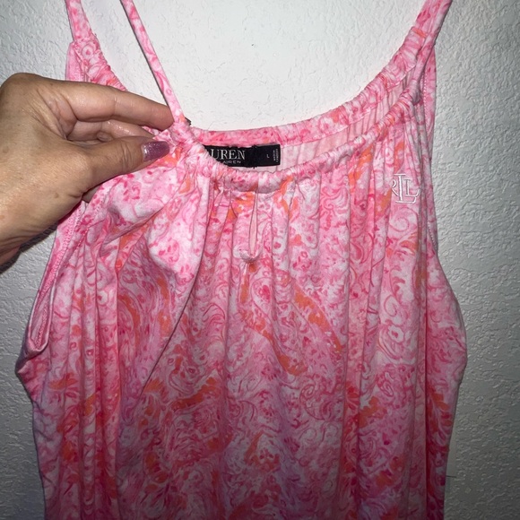 Lauren Ralph Lauren Women's Short Nightgown, Pink Paisley, Large - Picture 6 of 9
